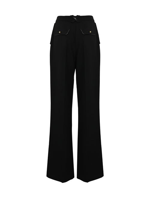 Pantalone palazzo in gabardina di cotone Elisabetta Franchi | PA11856E2110